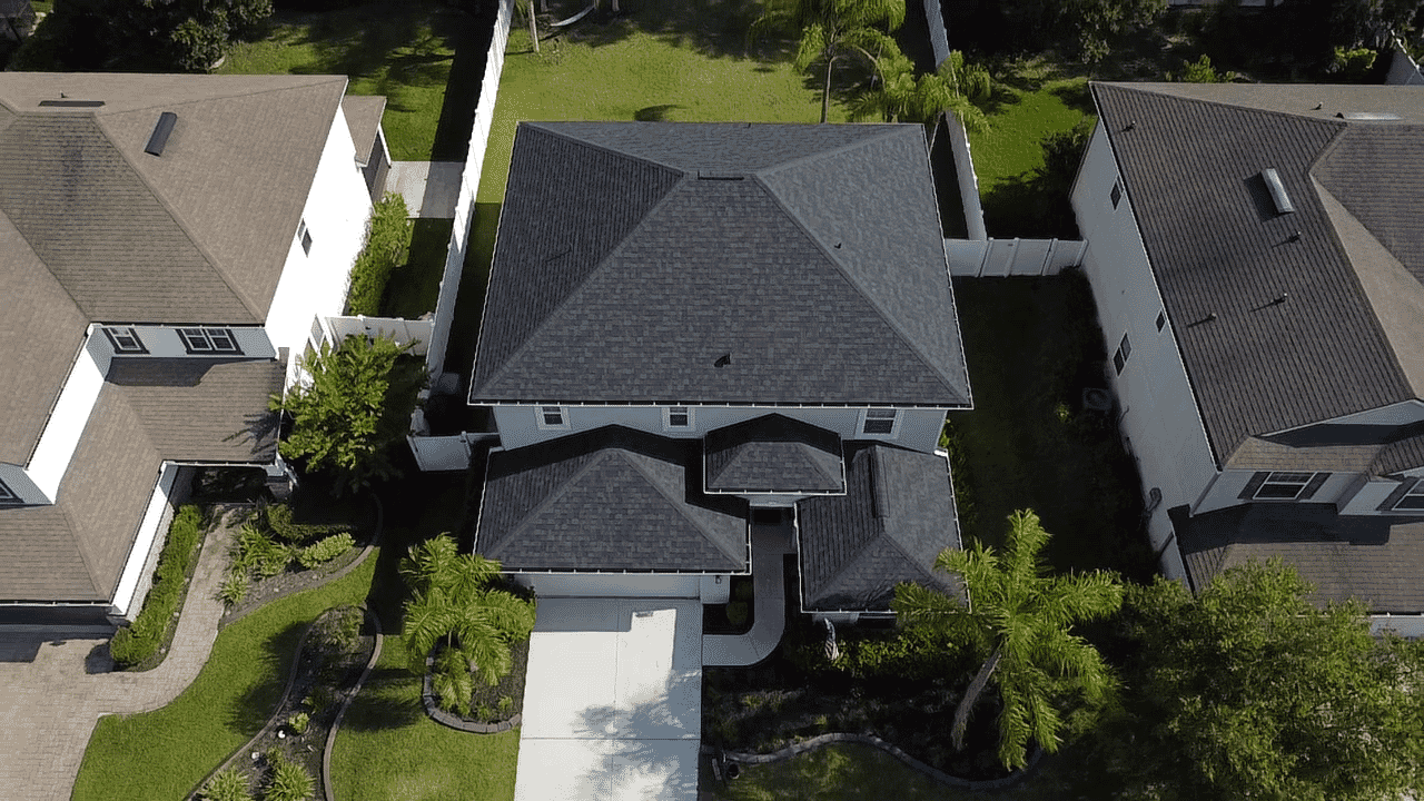 Aerial view of a Florida shingle roof